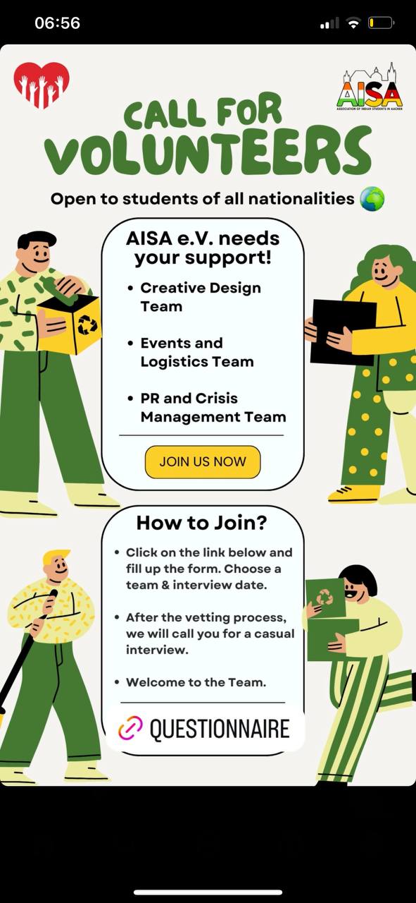 call for volunteers